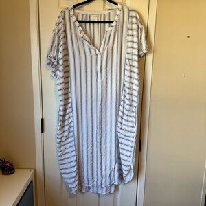 Nottibianche Blue and White Striped Nightgown XL
